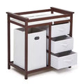 Baby Changing Table,Modern Baby Changing Station Dresser with Laundry Hamper,Diaper Changing Table,3 Drawer Basket and Changing Pad for Baby Infant