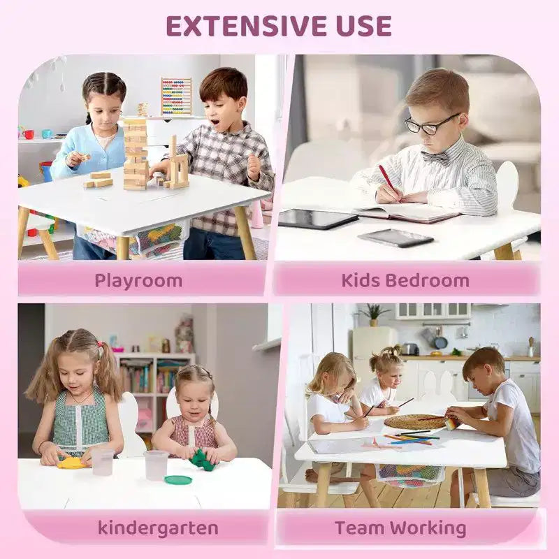 Table et 2 chaises pour enfants Karl Home avec rangement et plateau amovible