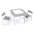 Karl Home 5-In-1 Wooden Kids Table And Chairs Set With Flip-Top Lids in Gray