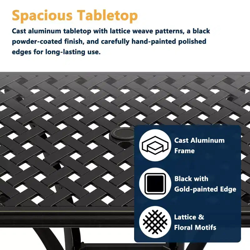 CLIHOME Ensemble de patio 3 pièces en fonte d'aluminium avec coussins de canapé, hauteur bar