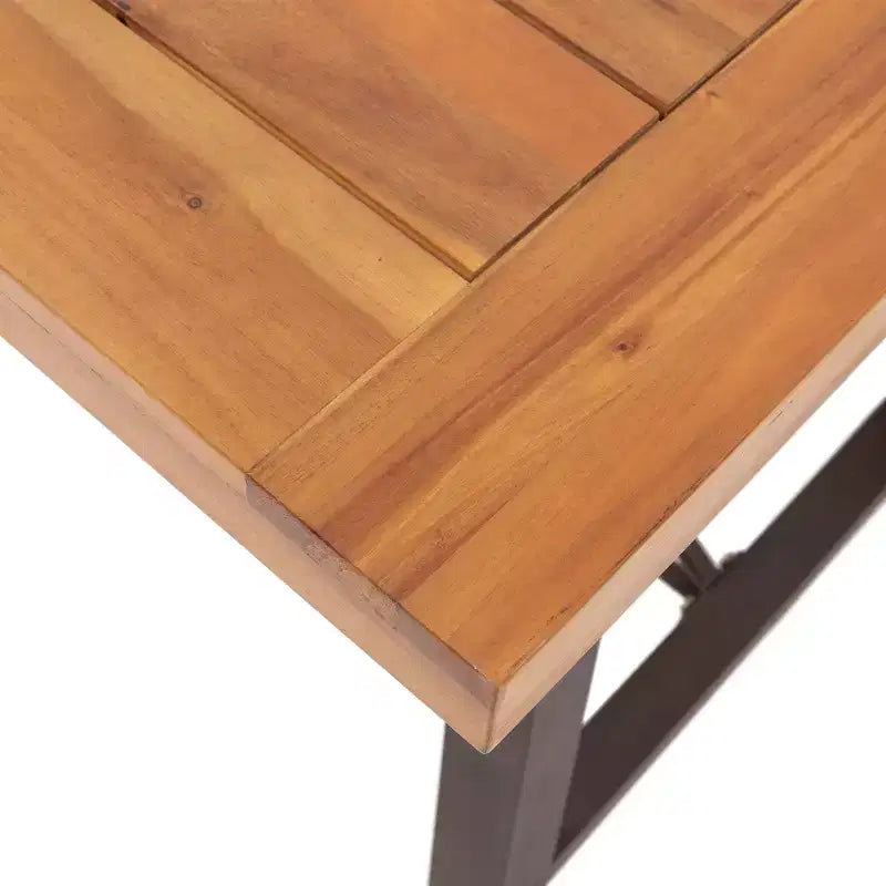 Ensemble de salle à manger GDFStudio Mahalo d'extérieur en osier et bois d'acacia 6 pièces avec banc