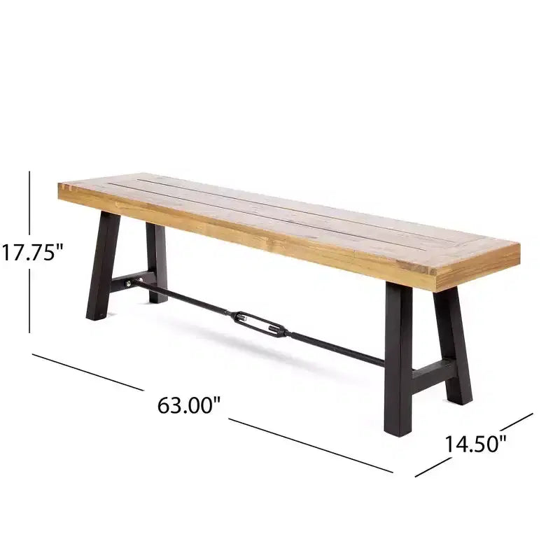 Ensemble de salle à manger GDFStudio Mahalo d'extérieur en osier et bois d'acacia 6 pièces avec banc