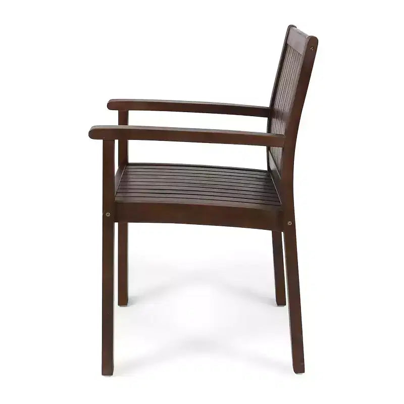 Ensemble de salle à manger GDFStudio Paoha 7 pièces en bois d'acacia avec design à lattes