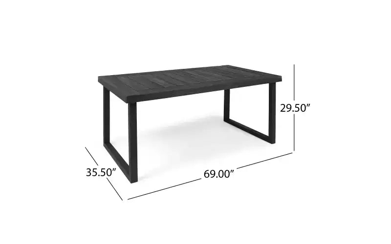 GDFStudio Broderick Ensemble de salle à manger d'extérieur 6 pièces en bois d'acacia avec banc et coussins