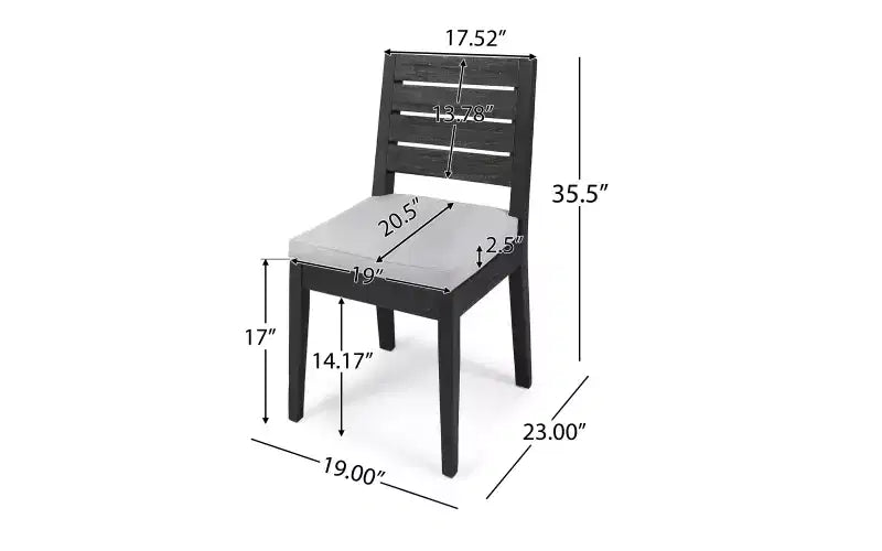 GDFStudio Broderick Ensemble de salle à manger d'extérieur 6 pièces en bois d'acacia avec banc et coussins