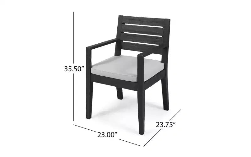GDFStudio Broderick Ensemble de salle à manger d'extérieur 6 pièces en bois d'acacia avec banc et coussins