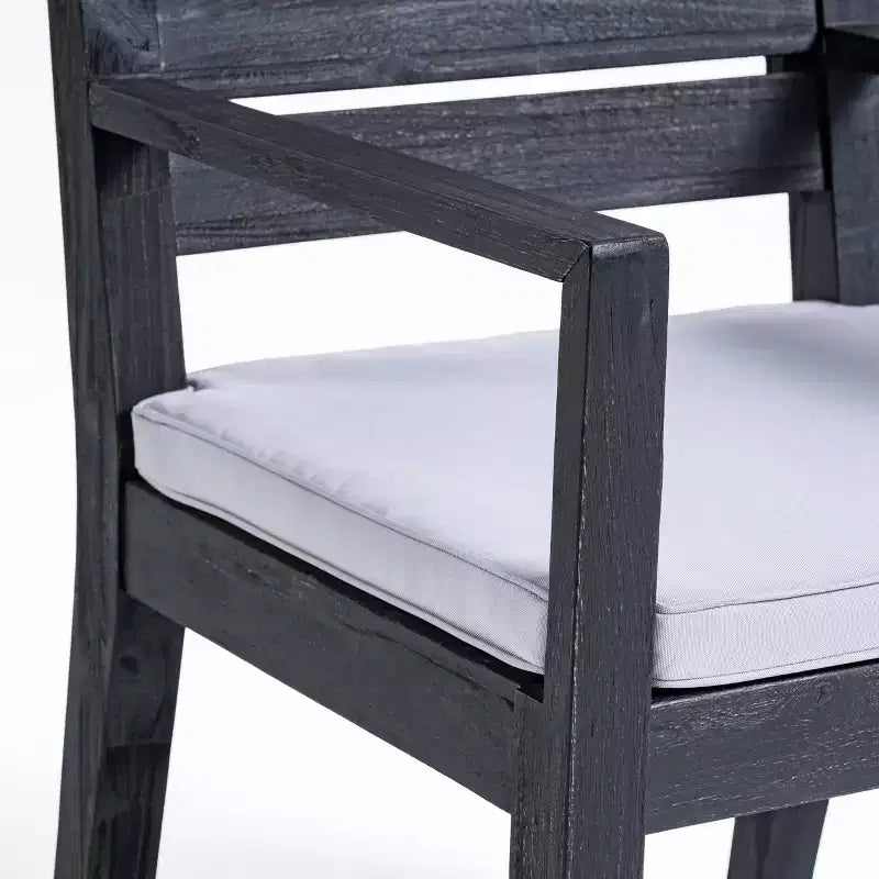 GDFStudio Broderick Ensemble de salle à manger d'extérieur 6 pièces en bois d'acacia avec banc et coussins