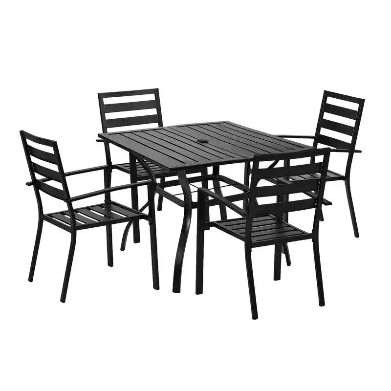 Patio Steel Square 4-Person Dining Set