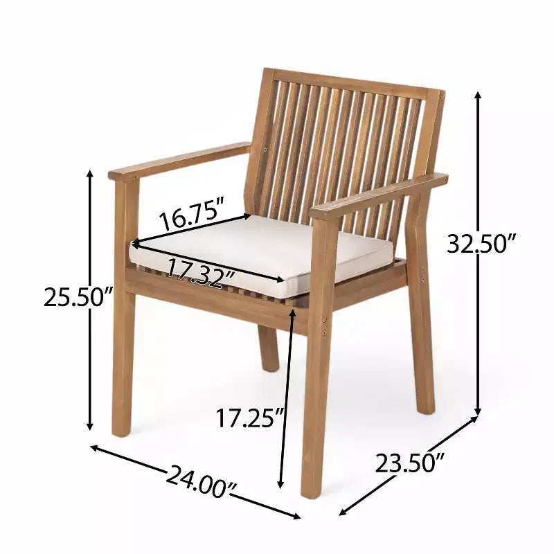 Christopher Knight Home Anivia - Ensemble de salle à manger rustique 7 pièces en bois d'acacia avec coussins