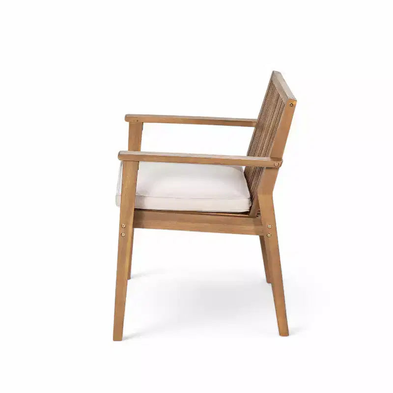 Christopher Knight Home Anivia - Ensemble de salle à manger rustique 7 pièces en bois d'acacia avec coussins
