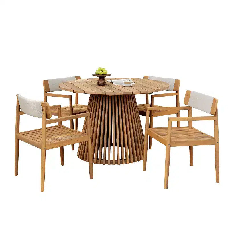 Christopher Knight Home Sett, ensemble de salle à manger d'extérieur rustique 5 pièces en bois d'acacia