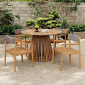 Christopher Knight Home Sett Rustic 5 Piece Patio Acacia Wood Dining Set