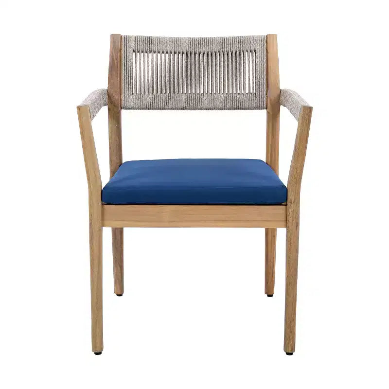 Christopher Knight Home Sivir Ensemble de salle à manger d'extérieur moderne de 5 pièces en bois d'acacia avec coussins