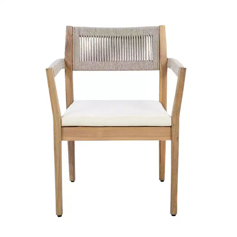 Christopher Knight Home Sivir Ensemble de salle à manger d'extérieur moderne de 5 pièces en bois d'acacia avec coussins