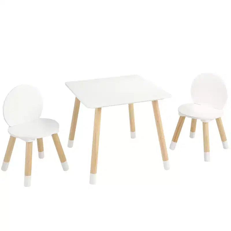VEVOR Kids Table and 2 Chairs Set, Children Multi-Activity Table for Art, Craft, Reading, Learning, 1 Table and 2 Chairs,White