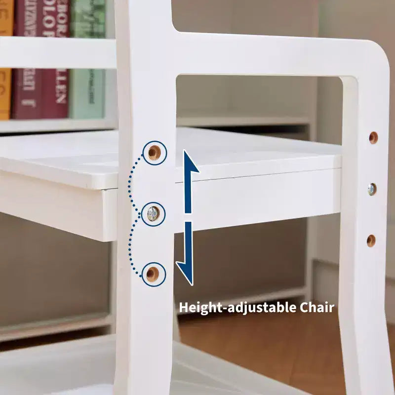 Bureau d'angle pour enfants, ensemble bureau et chaise pour enfants, table d'étude en L pour enfants - Caractéristiques tableau d'affichage étagères ouvertes et armoires de rangement