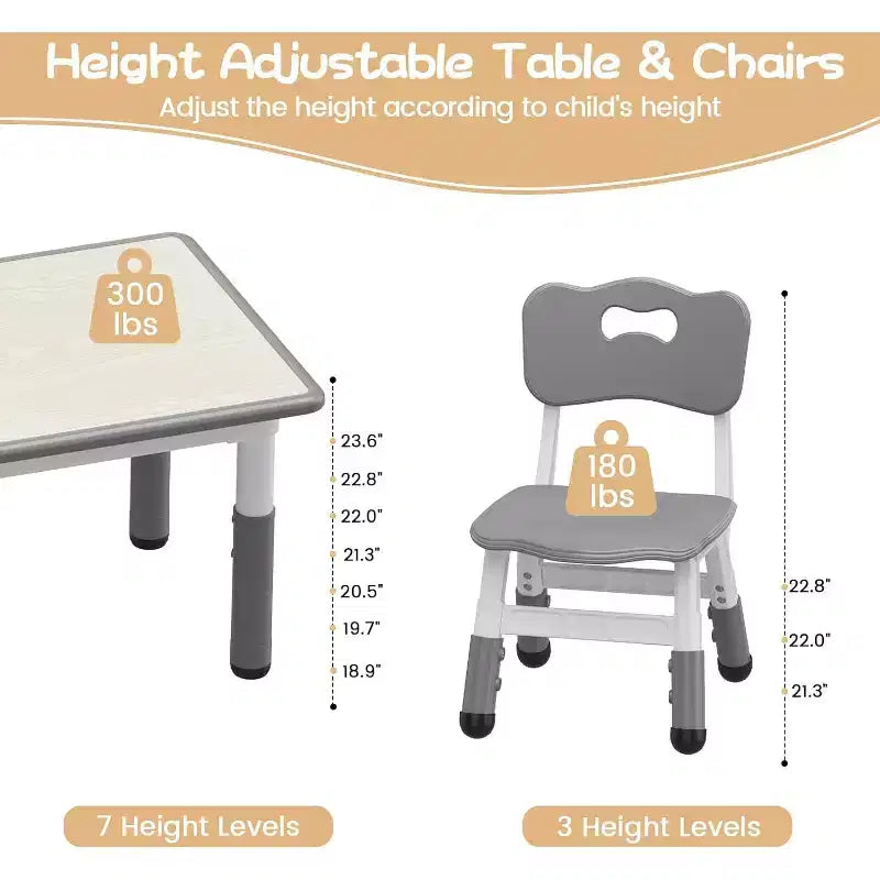 CuisinSmart Ensemble de chaises pour enfants à hauteur réglable, chaises pour tout-petits, garçons et filles de 2 à 6 ans, pour la maison, la famille, la salle de classe, la crèche