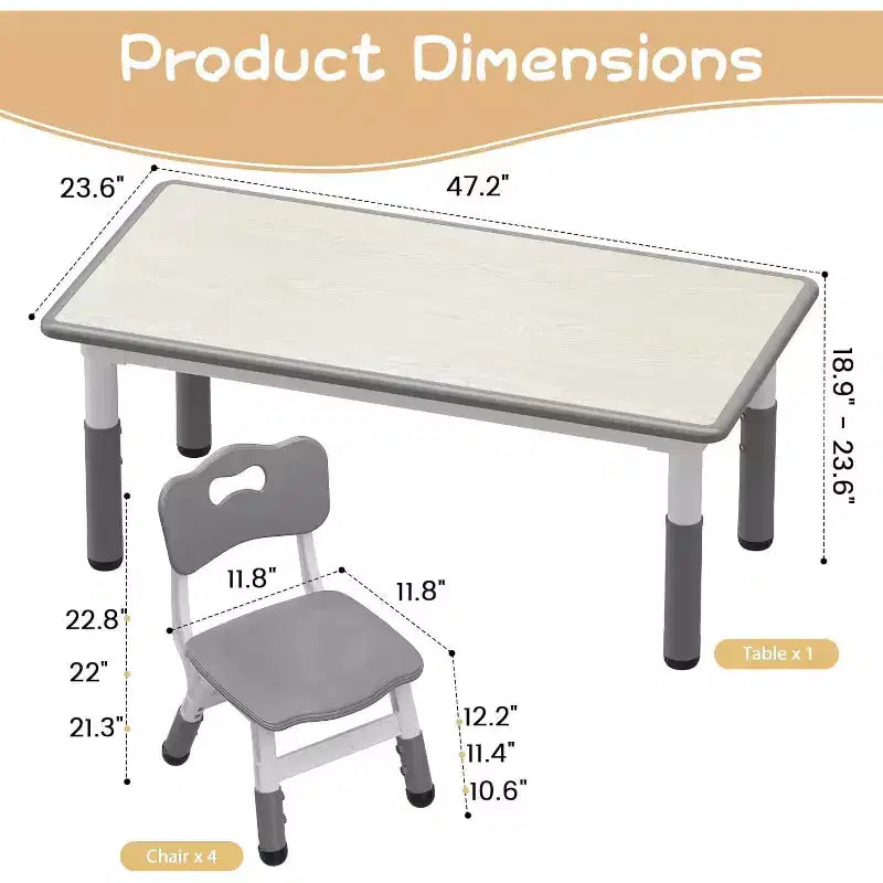 CuisinSmart Ensemble de chaises pour enfants à hauteur réglable, chaises pour tout-petits, garçons et filles de 2 à 6 ans, pour la maison, la famille, la salle de classe, la crèche