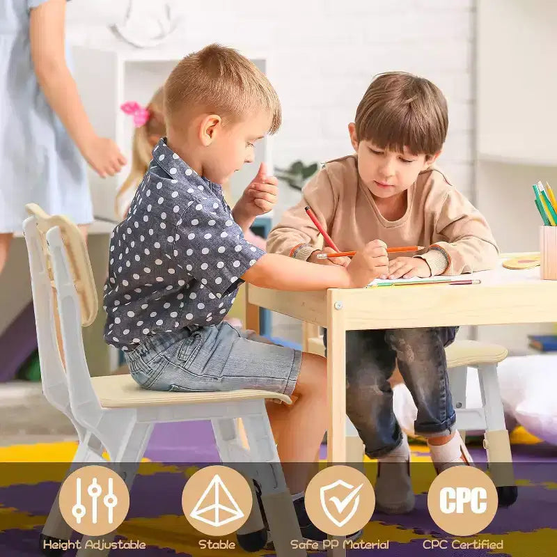 CuisinSmart Ensemble de chaises pour enfants à hauteur réglable, chaises pour tout-petits, garçons et filles de 2 à 6 ans, pour la maison, la famille, la salle de classe, la crèche