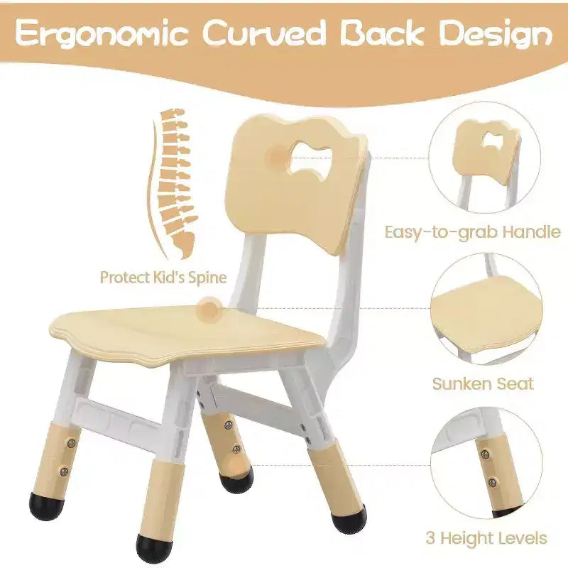 CuisinSmart Ensemble de chaises pour enfants à hauteur réglable, chaises pour tout-petits, garçons et filles de 2 à 6 ans, pour la maison, la famille, la salle de classe, la crèche