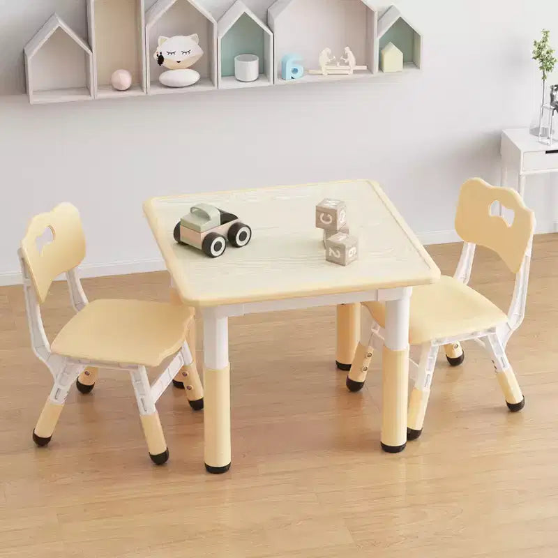 Table et 2 chaises réglables en hauteur pour tout-petits, Ensemble table et chaises pour enfants, Pieds antidérapants, Table d'activités pour enfants pour la maison, la crèche
