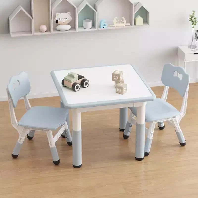 Table et 2 chaises réglables en hauteur pour tout-petits, Ensemble table et chaises pour enfants, Pieds antidérapants, Table d'activités pour enfants pour la maison, la crèche