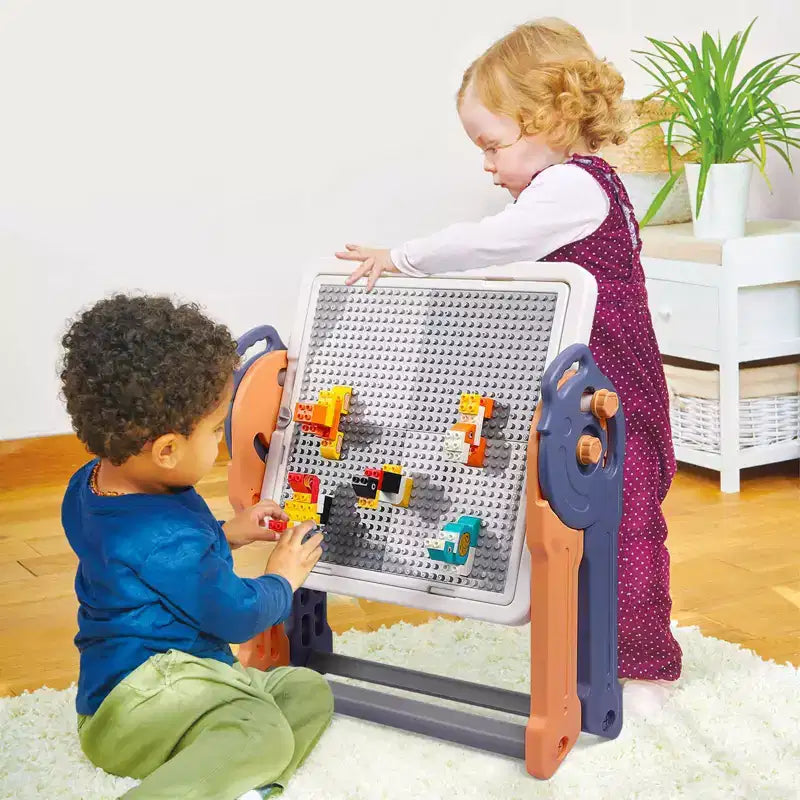 Foldable Toddler Easel, Building Block Table, Water Table Kitchen Table, Dry Erase Board Magnetic Whiteboard, Kids Art Easel