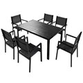 CLIHOME 7 Pieces Steel Outdoor Table and Chair Set, Patio Dining Sets for Patio, Balcony, Backyard