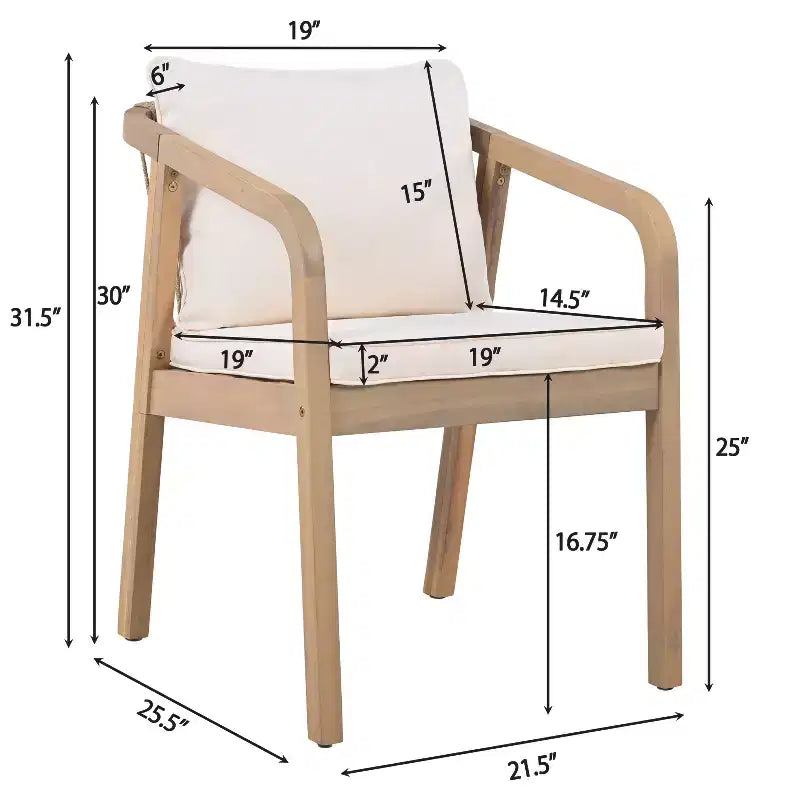 Ensemble de salle à manger d'extérieur Christopher Knight Home Olcott 7 pièces en bois d'acacia avec table extensible et fauteuils en corde tressée