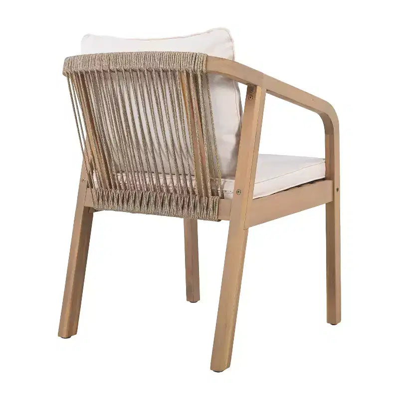 Ensemble de salle à manger d'extérieur Christopher Knight Home Olcott 7 pièces en bois d'acacia avec table extensible et fauteuils en corde tressée