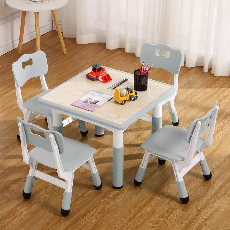 Ensemble Table et Chaises pour Enfants, Bureau Réglable en Hauteur pour Enfants de 2 à 10 Ans, Table d'Activités Manuelles, Pieds Antidérapants, pour Salles de Classe et Garderies