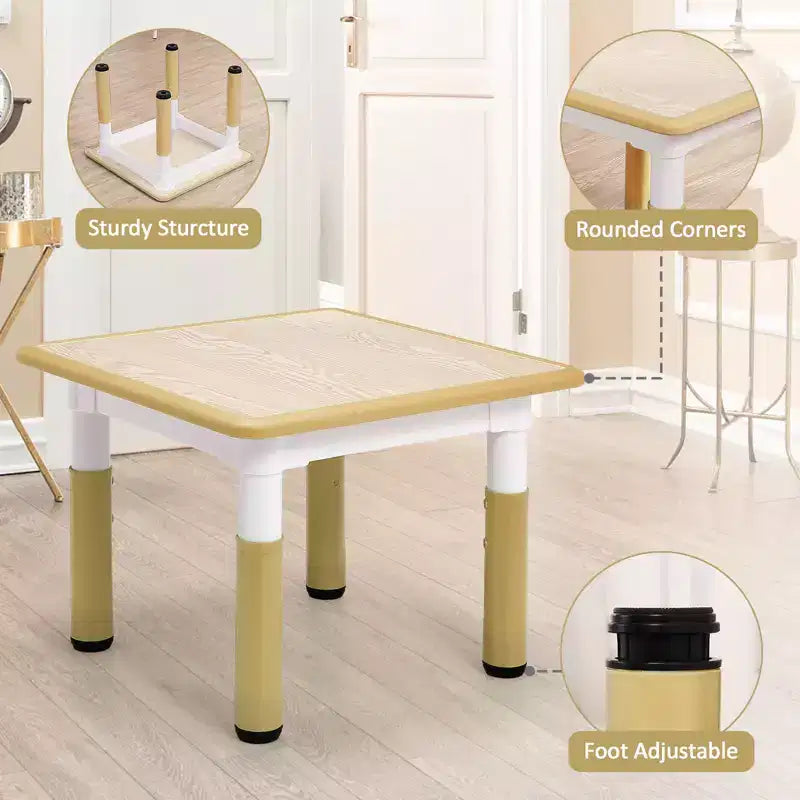Ensemble Table et Chaises pour Enfants, Bureau Réglable en Hauteur pour Enfants de 2 à 10 Ans, Table d'Activités Manuelles, Pieds Antidérapants, pour Salles de Classe et Garderies