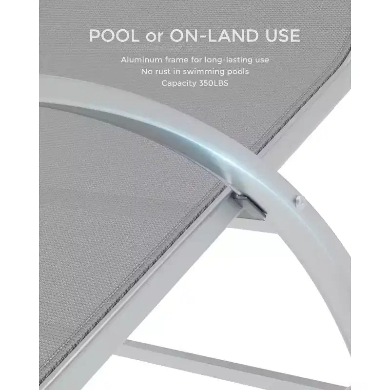 Ensemble de 3 chaises longues de patio, chaises longues d'extérieur pour piscine/plage avec accoudoirs et table d'appoint, pour le bord de la piscine, le jardin