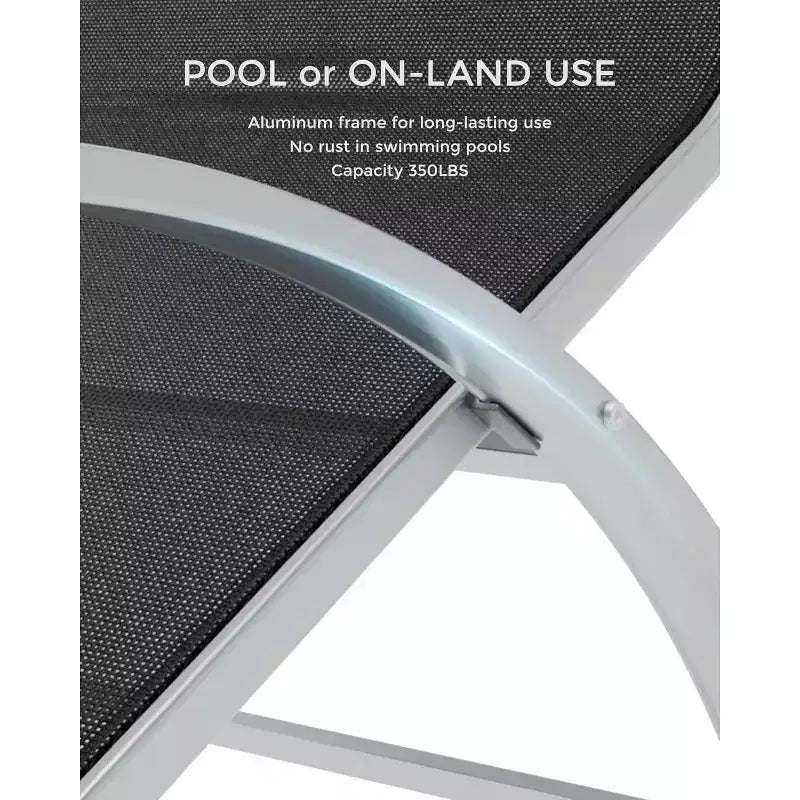Ensemble de 3 chaises longues de patio, chaises longues d'extérieur pour piscine/plage avec accoudoirs et table d'appoint, pour le bord de la piscine, le jardin