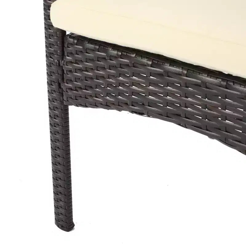 Ensemble de salle à manger GDFStudio Kija d'extérieur 5 pièces en osier et verre trempé avec coussins