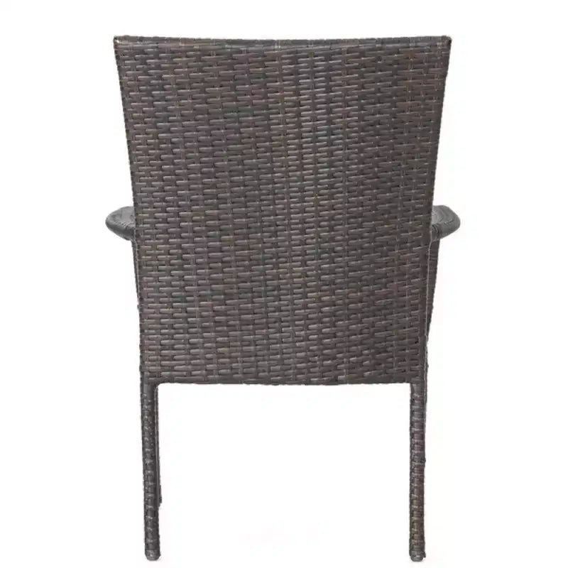 Christopher Knight Home Kama Ensemble de salle à manger d'extérieur 9 pièces en osier avec table carrée de 64 po et chaises empilables