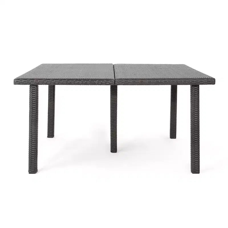 Christopher Knight Home Kama Ensemble de salle à manger d'extérieur 9 pièces en osier avec table carrée de 64 po et chaises empilables