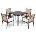 LAUSAINT HOME 5-piece Outdoor Rattan Dining Set Rattan Outdoor Table and Chairs for Backyard, Garden and Poolside