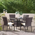 Christopher Knight Home Campbell Outdoor Wicker 5 Piece Dining Set with Cushion