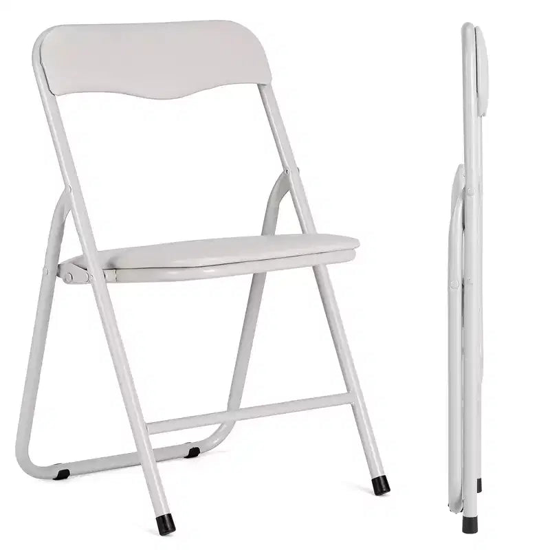 Chaises et table pliantes en métal, chaises pliantes rembourrées en cuir avec coussin confortable et cadre en acier durable, activité pour enfants rembourrée