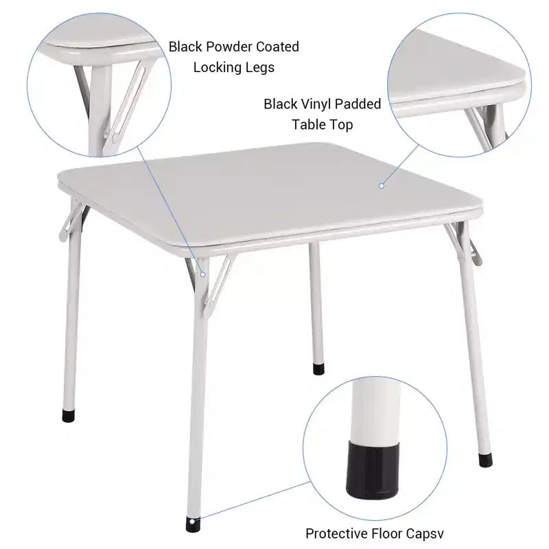 Chaises et table pliantes en métal, chaises pliantes rembourrées en cuir avec coussin confortable et cadre en acier durable, activité pour enfants rembourrée