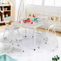Metal Folding Chairs and Table, Leather Padded Folding Chairs with Comfortable Cushion and Durable Steel Frame, Upholstered Children's Activity