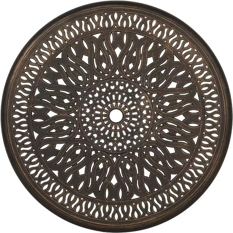 VINGLI Ensemble de salle à manger d'extérieur 5 pièces, Table et chaises d'extérieur tout temps en aluminium moulé avec coussin, ensembles de salle à manger de patio extérieurs