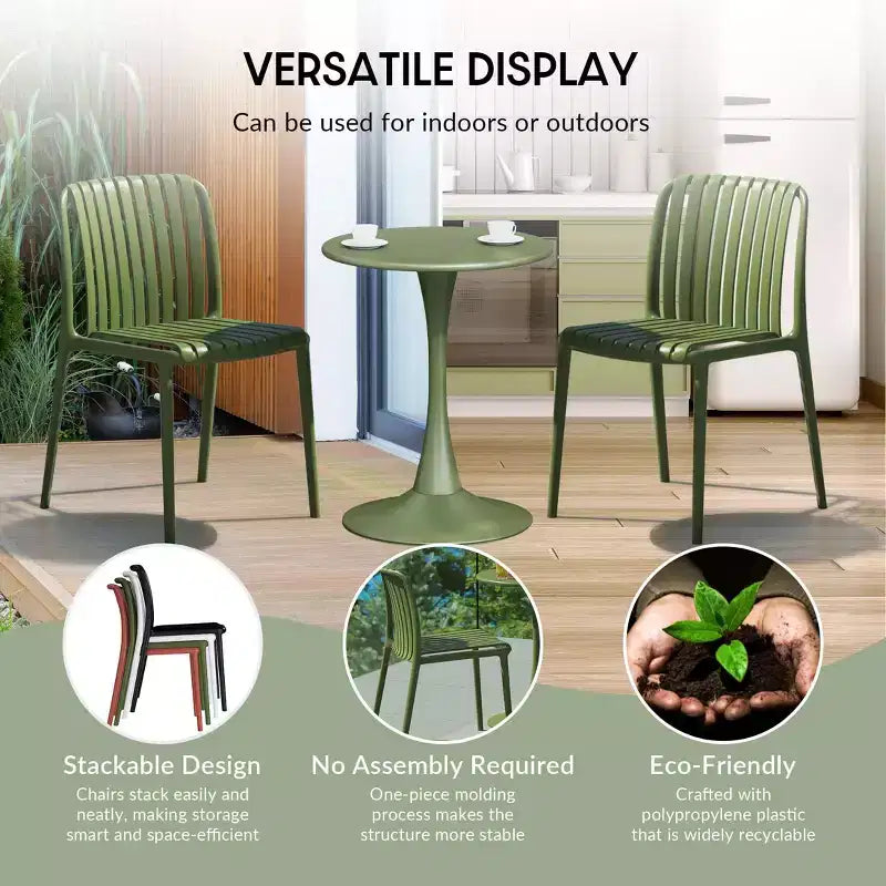 Ensemble de salle à manger extérieur 5 pièces WestinTrends Playa avec table en métal et chaises de patio empilables en résine