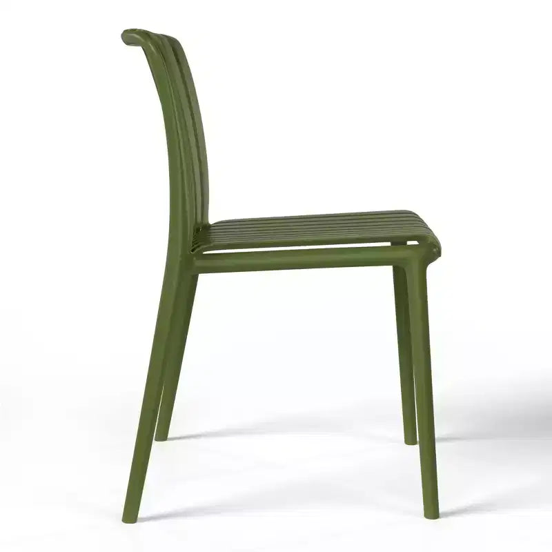 Ensemble de salle à manger extérieur 5 pièces WestinTrends Playa avec table en métal et chaises de patio empilables en résine