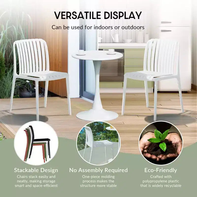 Ensemble de salle à manger extérieur 5 pièces WestinTrends Playa avec table en métal et chaises de patio empilables en résine