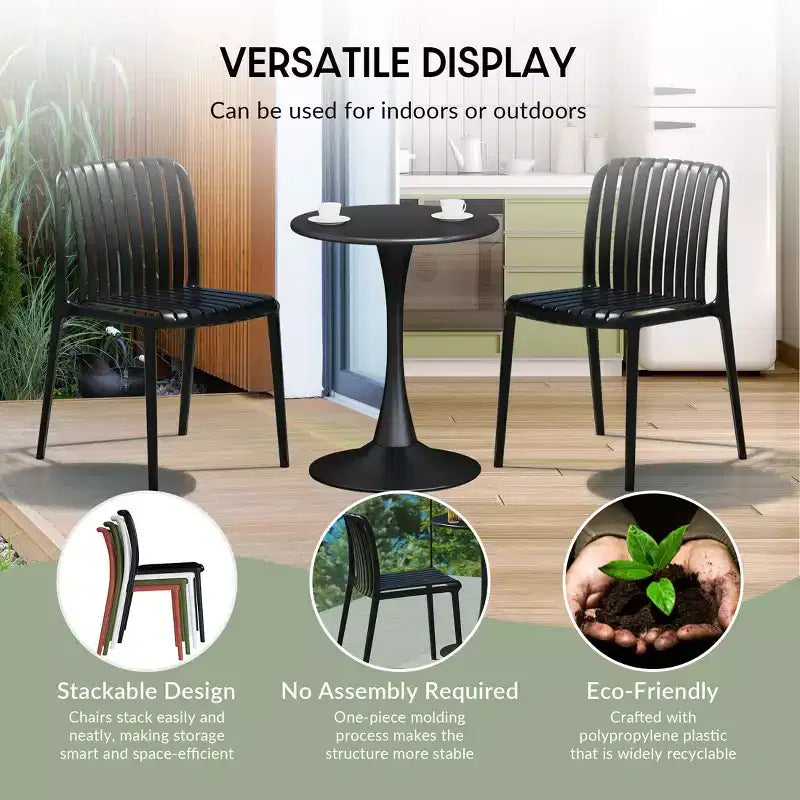 Ensemble de salle à manger extérieur 5 pièces WestinTrends Playa avec table en métal et chaises de patio empilables en résine