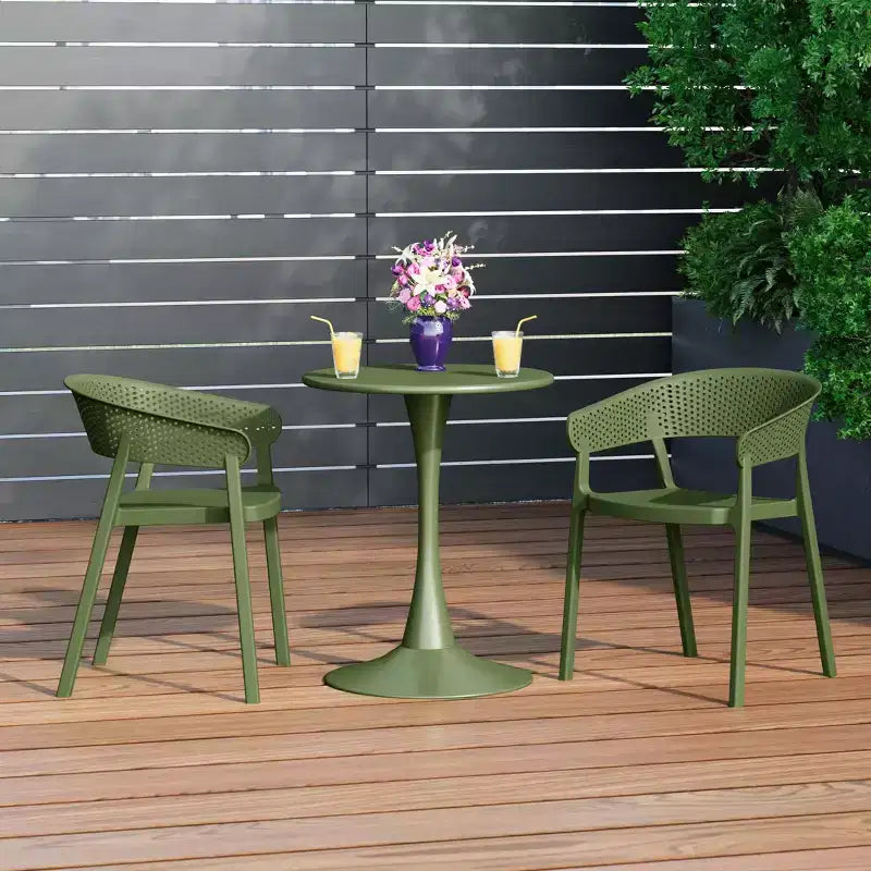 Ensemble de table à manger de patio WestinTrends Playa 3 pièces en métal, pour l'intérieur et l'extérieur, avec chaises de patio empilables