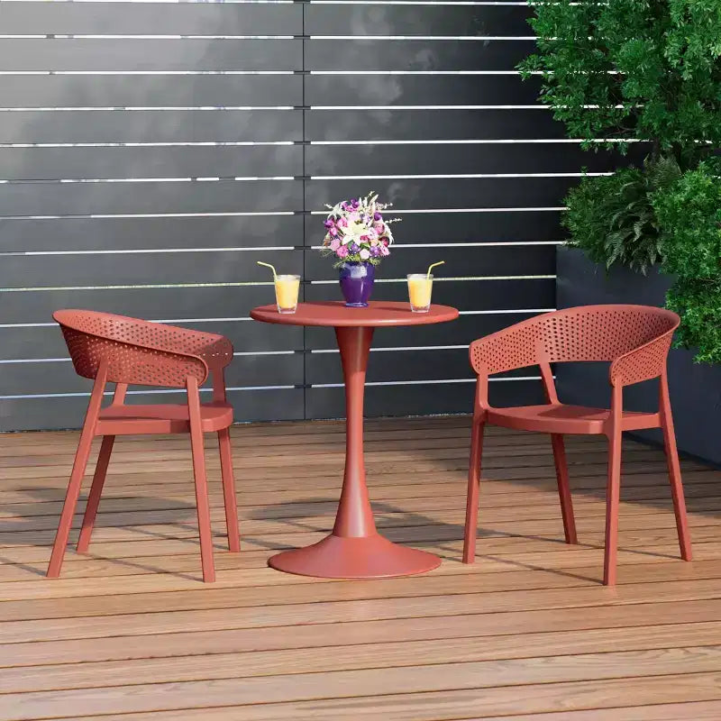 Ensemble de table à manger de patio WestinTrends Playa 3 pièces en métal, pour l'intérieur et l'extérieur, avec chaises de patio empilables