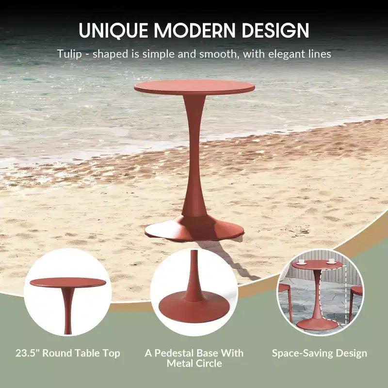 Ensemble de table à manger de patio WestinTrends Playa 3 pièces en métal, pour l'intérieur et l'extérieur, avec chaises de patio empilables